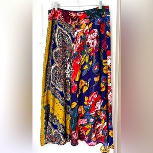 MIDI length, lined multi panel skirt